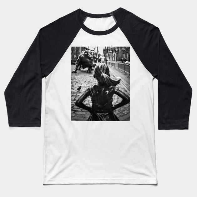 The Fearless Girl Baseball T-Shirt by goldstreet